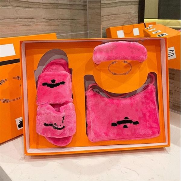 

re-edition 2000 terry fabric mini bag handbag woman one shoulder underarm bags designer plush slippers hair band three-piece luxur323x