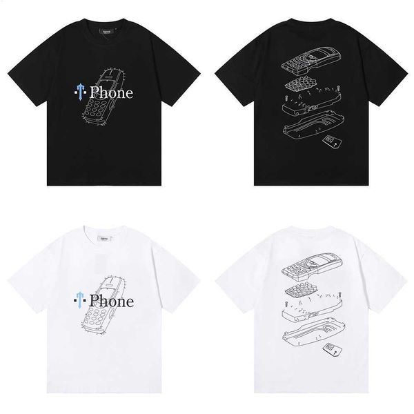 

2023 t shirt spring/summer trapstar large model dotted print hip hop men's and women's loose relaxed short sleeve t-shirt, White;black