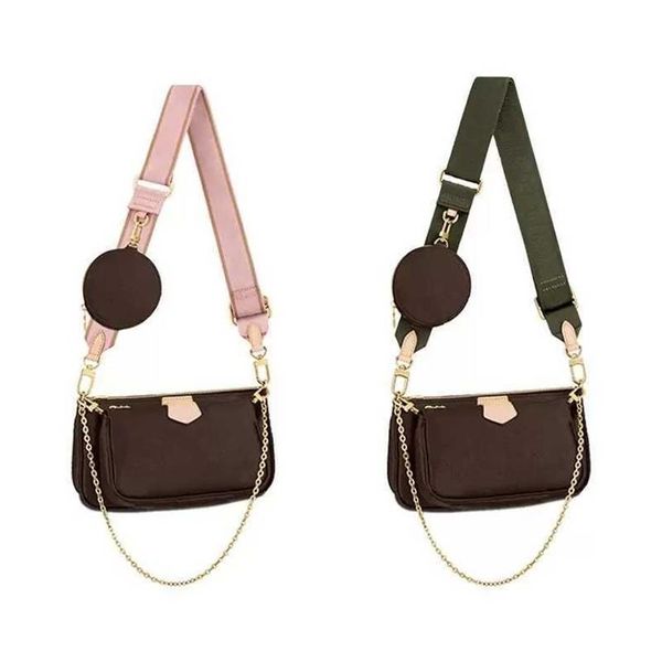 

3a with box m44823 crossbody bag brown handbag favorite wallet 3 pcs bags wallets women designer bag ladies224y, Red;black