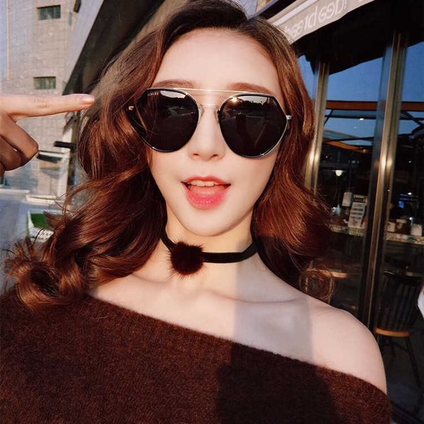 

frames 2022 polarized sunglasses irregular female ins wind net red korean version anti ultraviolet large frame sunglasses big face thin, White;black