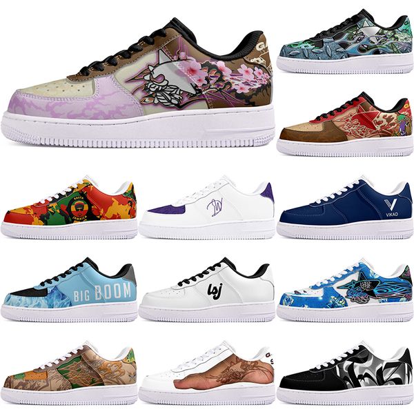 

DIY shoes fashionable autumn mens Leisure shoes one for fashion men women casualplatform sneakers Classic cartoon graffiti trainers comfortable sports 21185