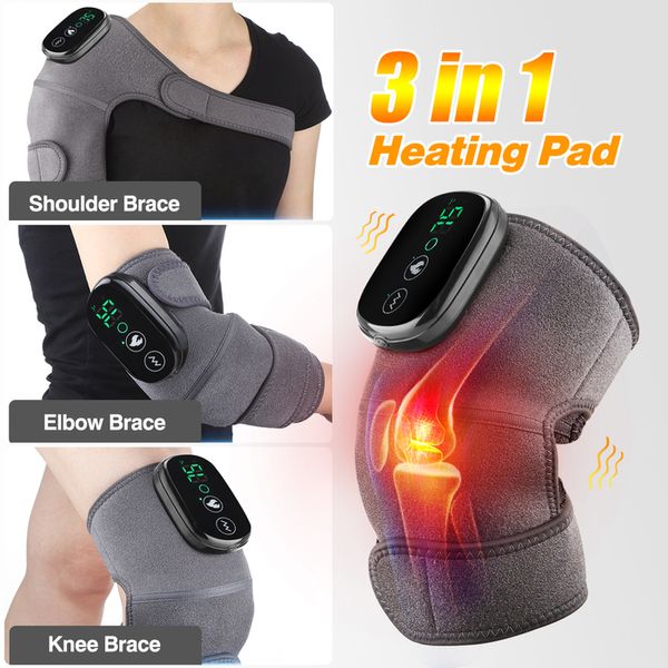 

leg massagers electric heating therapy knee vibration massager joint physiotherapy elbow warm wrap arthritis pain relief pad massage 230422