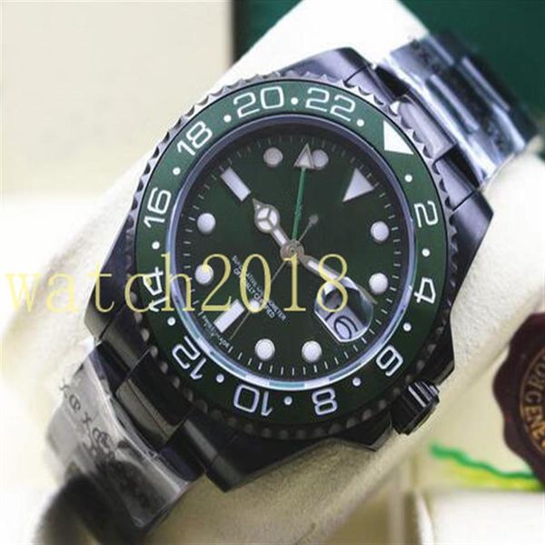 

luxury watch stainless steel 40mm coating green 116710 ceramic bezel automatic mechanical men watches 057, Slivery;brown