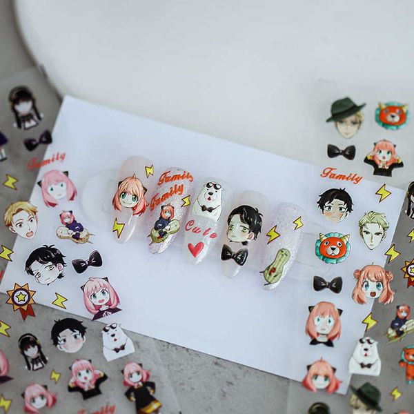 

stickers decals 5d em relevo bonito personagem dos desenhos animados arte do prego adesivo autoadesivo meninas decalque do prego sliders dic, Black