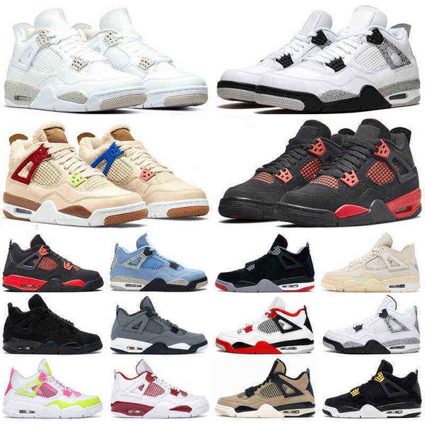 

4s basketball shoes men women 4 red thunder wild things university blue bred sail royalty black cat mens trainers sport sneakers, White;red