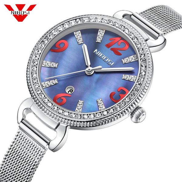 

nibosi women watches brand luxury quartz ladies stainless steel bracelet watch quartz wristwatch for women relogio feminino309r, Slivery;brown