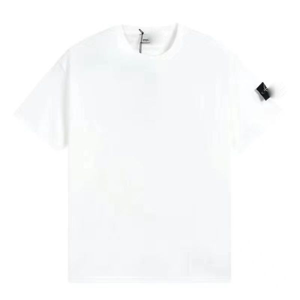

cotton men's t shirts stone short sleeve badge heavy cotton casual loose hip hop couple sports t-shirt male and female designer models, White;black