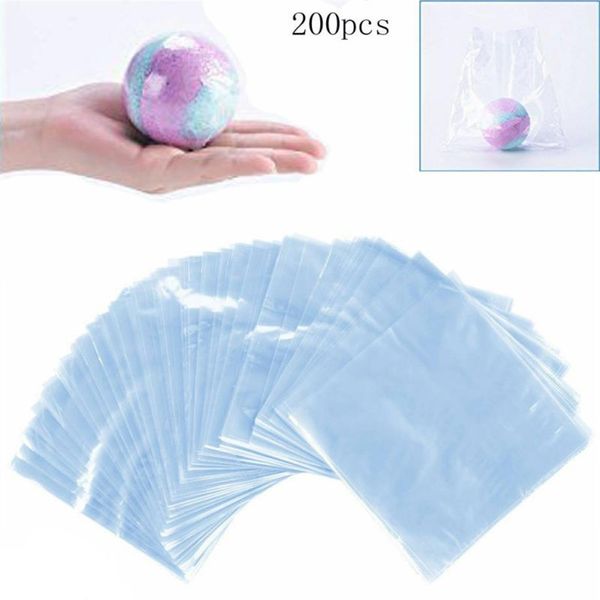 

200 pcs 6x6 inch waterproof pof heat shrink wrap bags for soaps bath bombs and diy crafts transparent293z