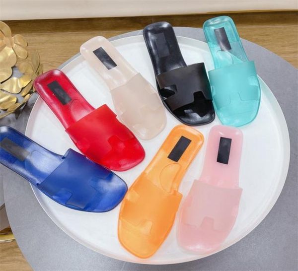 

fashion slide womens sandals flip flops designer luxury h classic flats jelly rubber leather outdoor beach travel slippers5437204, Black