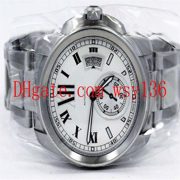 

calibre de mens automatic mechanical watch w7100015 stainless steel bracelet silver men's sports wrist watches transparent ba233f, Slivery;brown