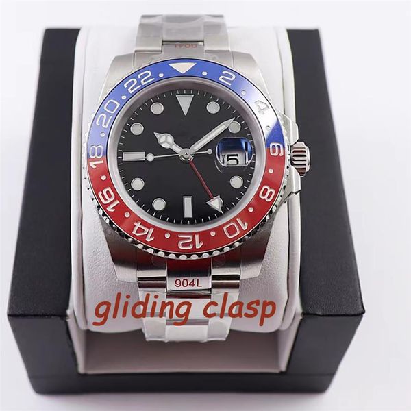 

mens automatic mechanical ceramics watches 40mm full stainless steel gliding clasp classics swimming wristwatches sapphire luminou307y, Slivery;brown