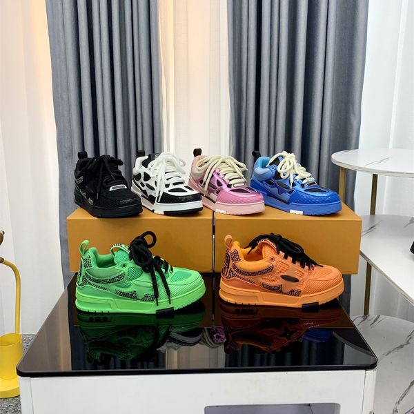

trainer 20 sneaker men causal shoes fashion woman leather lace up platform sole sneakers white black mens womens luxury velvet suede 35-46
