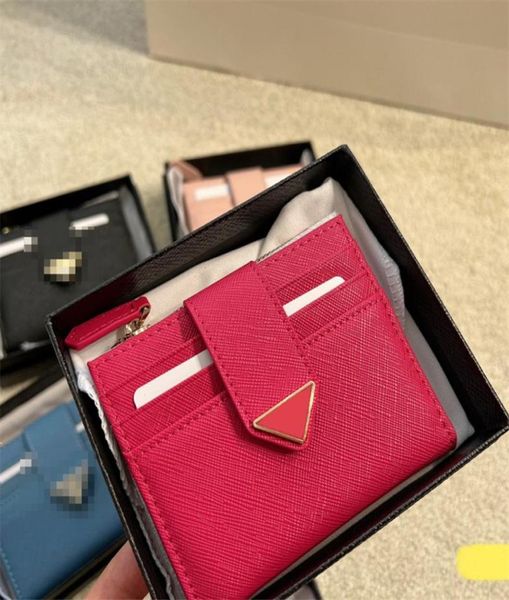 

saffiano designer wallets men wallet women purse leather triangle mini luxury card holder6683214