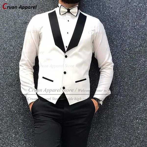 

blazers latest formal fashion wedding men's vest suit waistcoat sleeveless jacket tailormade slim shawl lapel groom man tuxedo, White;black