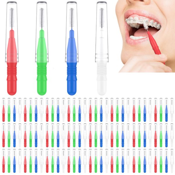 

other oral hygiene harupink 100pcs braces brush portable interdental dental durable flossing head soft tooth 230421