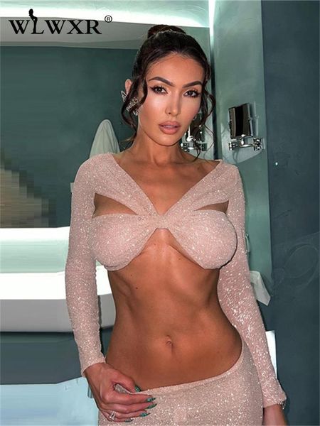 

pants wlwxr summer two 2 pieces sets women outfits 2022 long sleeve black crop loose pants pink party matching sets female, White