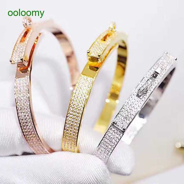 

hemres designer bracelet gold bracelet for women high end rotating buckle set with carbon mausang diamond bracelet half edge female rose gol, Silver