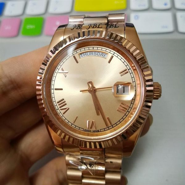 

luxury watch daydate automatic mechanical 40mm 18k men 3a watchres stainless steel wristwatch no battery 2813 sapphire glass 4155273k, Slivery;brown