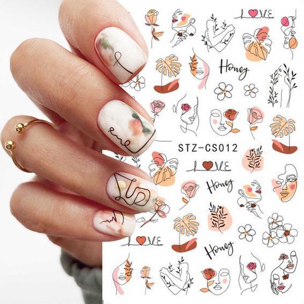 

stickers decals moda etiqueta do prego linha abstrata geomtrica unhas inspirado decalques arte 3d adesivo sliders manicure acessrio lastzcs1, Black