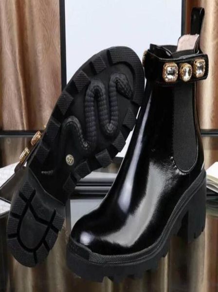 

brand name womens ankle martin waterproof army autumn winter open edge bead surface 6cm boots cow leather shoes original box big s6246207, Black