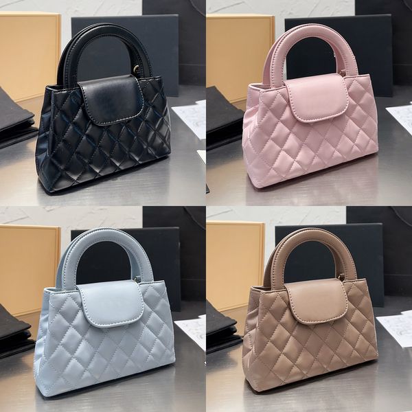 

Women 23k Quilted Mini Clutch Tote Bag France Brand C Lambskin Leather Small Shoulder Bags Lady Cross Body Chain Strap Flap Handle Designer Handbag 19cm, White