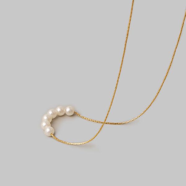 

luxury white fresh water pearl pendant necklace jewelry for women gift, Silver