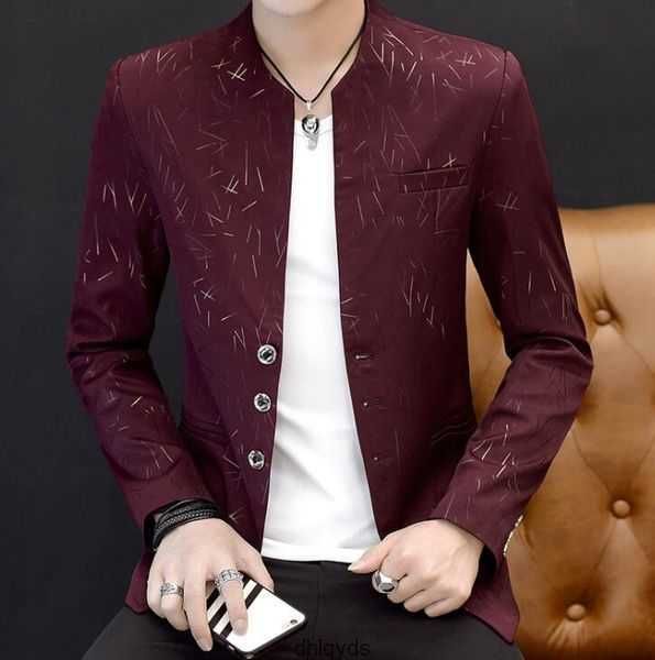 

suit 2022 collar men's casual youth handsome trend slim print suit 5ffga, White;black
