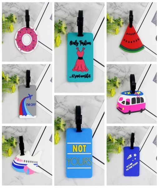 

travel accessories creative luggage tag animal cartoon silica gel suitcase id addres holder baggage boarding tags portable label5479368, Black