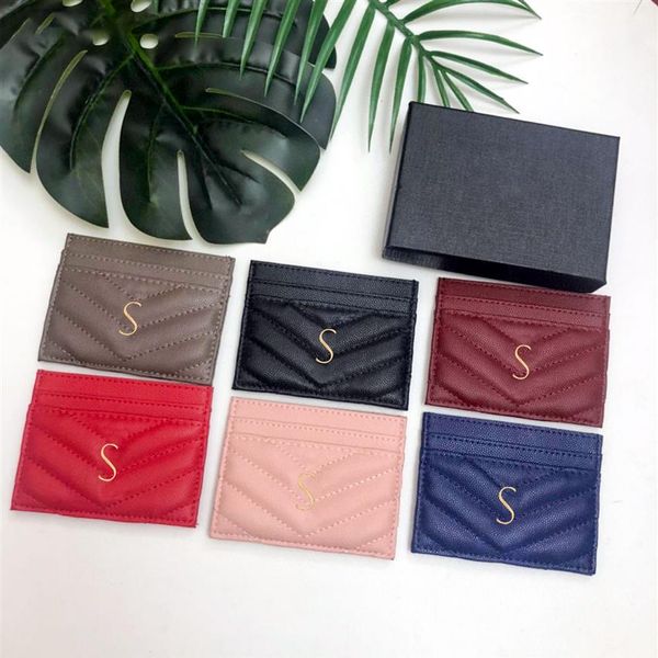 

designer luxury genuine leather purse card holder wallet men famous women's holders fashion coin black lambskin mini wallets 284y, Red;black