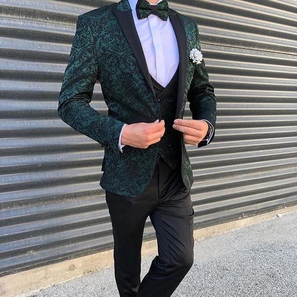 

blazers green seuqins boy mens suits 3 pcs slim fit wedding grooms tuxedos peaked lapel formal blazer kid prom suit jacket+pants+vest, White;black