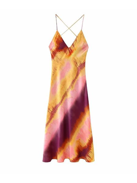 

casual dresses summer women s european and american style printed underwear v neck backless sleeveless sling dress 230422, Black;gray