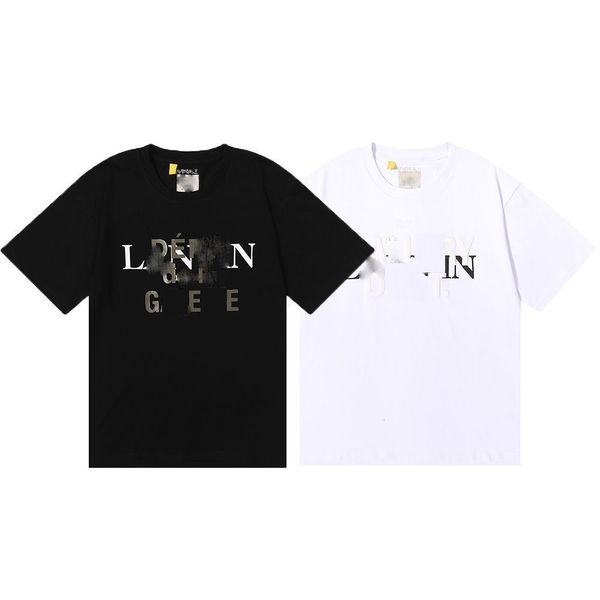 

gal lavin mens designer t shirt casual man womens tees hand-painted ink splash graffiti letters loose short-sleeved high street series rock, White;black