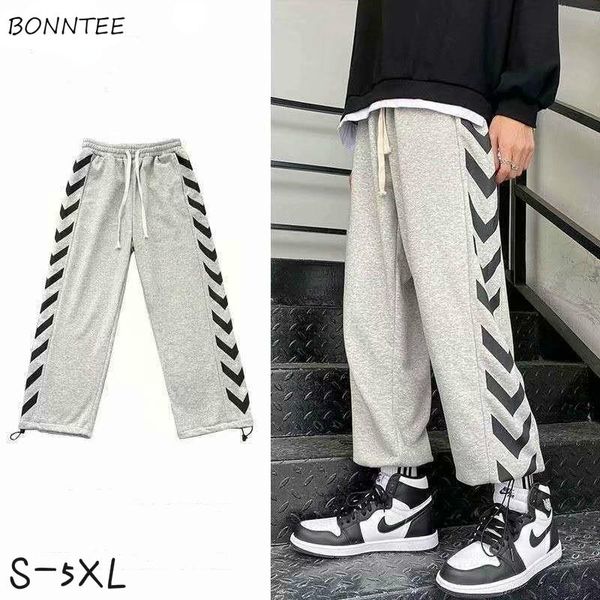 

pants men sweatpants streetwear s5xl stylish handsome drawstring bundle feet anklelength trousers baggy korean style chic ins casual, Black