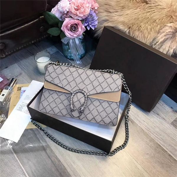 

classic designer women evening bags fashion diagonal shoulder bag retro chains leather handbags lady letters printed totes crossbo274m