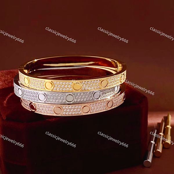 

luxury classic screwdriver love bracelet fashion cuff bracelet 316l stainless steel plated 18k gold jewelry valentine day gift with box, Golden;silver