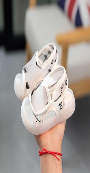 

2022 kids summer sandals designers boys girls hookloop letters mesh slippers runner walking shoes baby youth pu transparent outdo1139054, Black