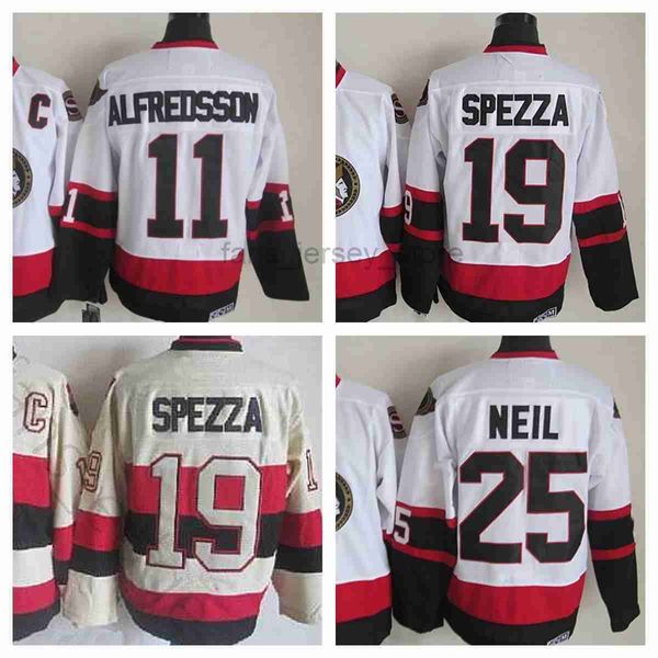 

ottawa''senators''new retro ice hockey jerseys 11 daniel alfredsson 19 jason spezza 25 chris neil jersey, Black;red