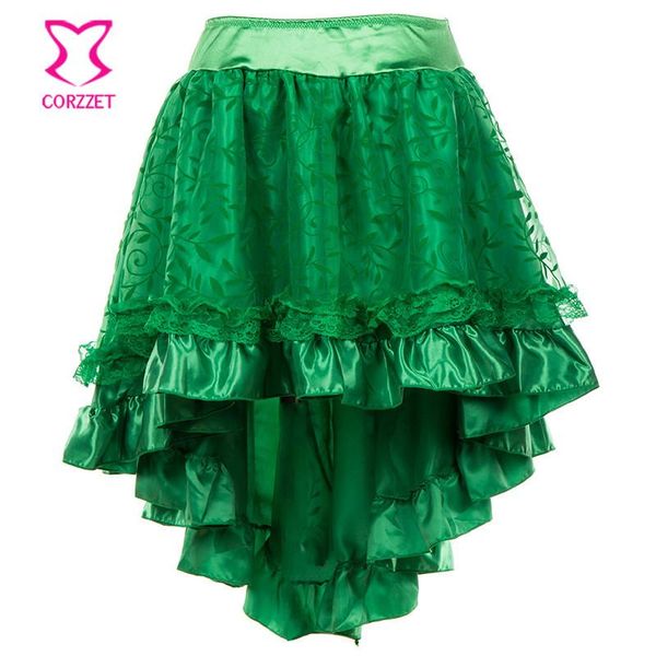 

dresses green floral tulle satin asymmetrical ruffles victorian steampunk skirt skirt women skirts plus size gothic clothing 6xl, Black;gray