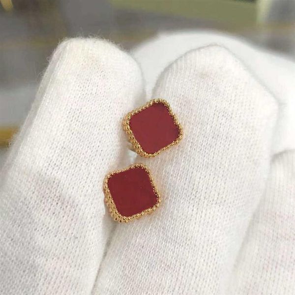 

luxury brand designer love jewelry stud leaf earrings 925 silver van gold earring cleef shell luck clover earrings four flowers vi287y, Golden;silver