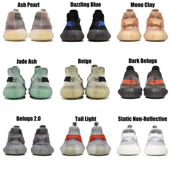 

2023 yeezzys women mens running shoes bone dazzling mono beluga reflective mx oat rock blue black static reflective jogging walking trainers
