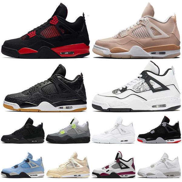 

jordens 4 jumpman 4s mens womens basketball shoes red thunder infrared black cat bred university blue sail cool grey shimmer royalty trainer