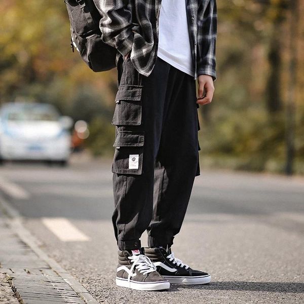 

pants men's cargo pants joggers comfortable pant for man casual cargo pants men streetwear loose man trouser trendy sweatpants, Black