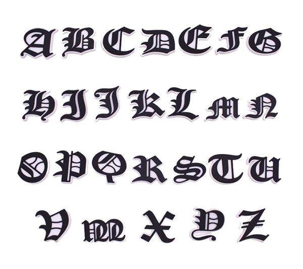 

whole old english alphabet letters croc charms pvc shoe clog charms for wristband bracelet diy1780184, White;pink