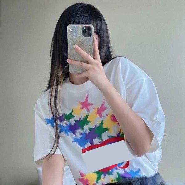 

edition summer fashion gujia pure cotton short sleeve t-shirt color printed loose casual for men and women, White;black