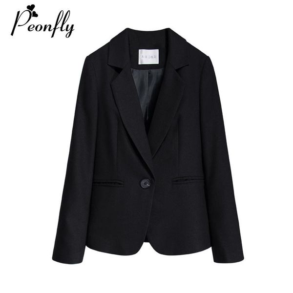 

pants peonfly black women blazer 2020 spring blazers office lady pockets jackets coat loose single button women blazer femme jackets, White