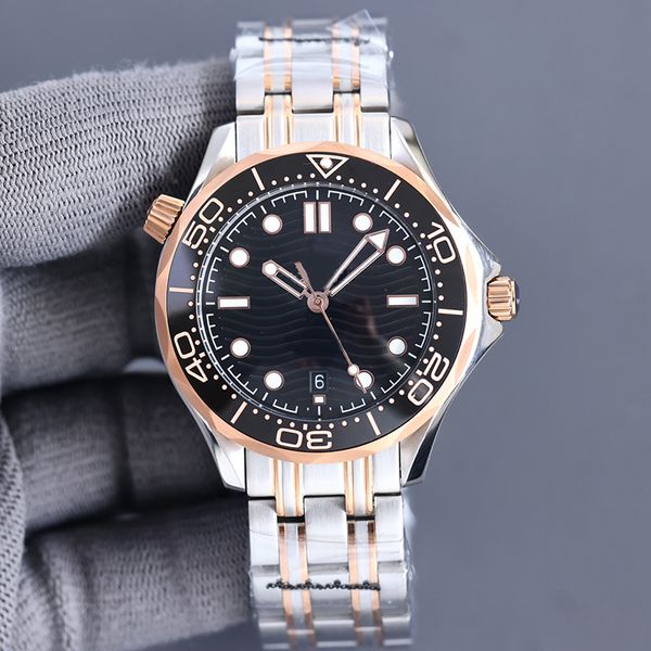 

Top Free 41MM Luxury Automatic Mechanical Outdoor Mens Watches Watch Black Dial With Stainless Steel Bracelet Rotatable Bezel Transparent Case Back, Orange