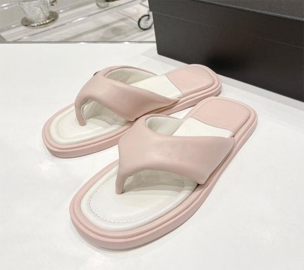 

summer new bread flip flops slippers designer sandales simple luxury lovely slideshow fat chunky uppers mixed sheepsk5684404, Black