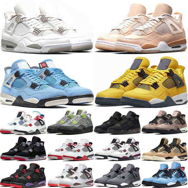 

jumpman 4s 4 lightning red thunder basketball shoes white oreo university blue bred cactus jack black cat cool grey cement shimmer