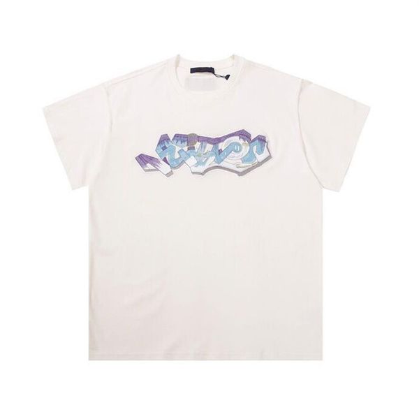 

2022ss designer tide t shirts chest letter laminated print short sleeve high street loose oversize casual t-shirt 100% pure cotton283q, Black;brown