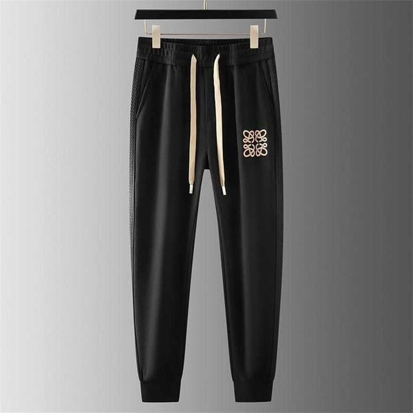 

30% off end design feel autumn sports tie guard jacquard harlan drawstring small feet casual pants for men, Black;white